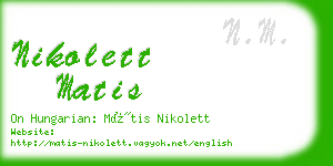 nikolett matis business card